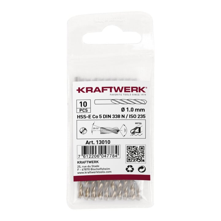 Kraftwerk Foret hélicoïdal HSS-E Co 5 DIN 338 Ø 1,5 mm