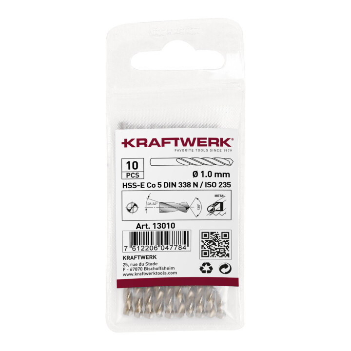 Kraftwerk Foret hélicoïdal HSS-E Co 5 DIN 338 Ø 4,8 mm