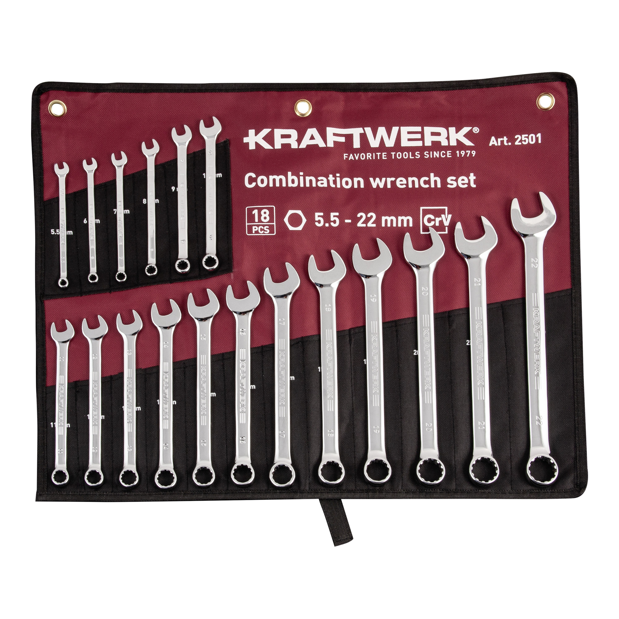 Kraftwerk Gabelringschlüssel-Satz 5.5-22 mm 18 - tlg.