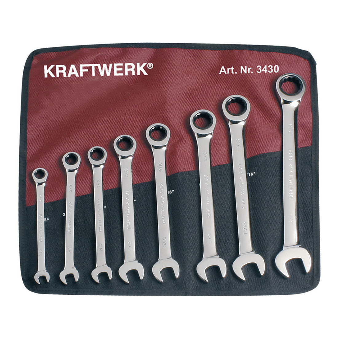 Kraftwerk GearWrench, jeu de clés à molette, 8 pièces pouces 8 pièces
