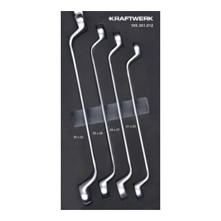Kraftwerk Gekröpfter Ringschlüsselsatz 4-tlg. 20x40 Einlage