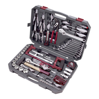 Kraftwerk gereedschapskoffer, basic, 1/4"+1/2", 115-delig.