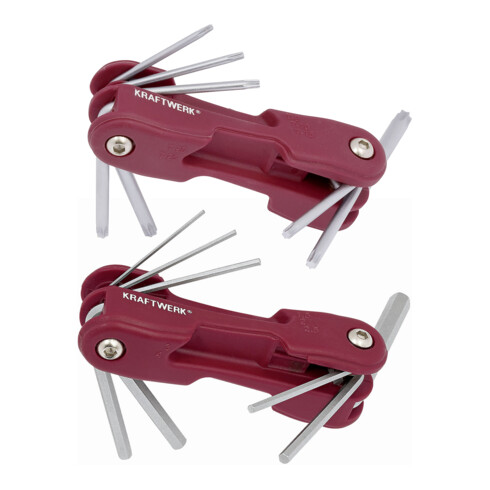 Kraftwerk Innensechskant-/TX-Stiftschlüsselsätze 1.5-8mm, T9-T40, 2x 8-tlg.