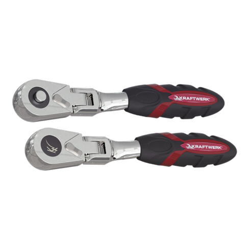 Kraftwerk Jeu de clés à cliquet à commutation flexible 1/4", 2 pièces