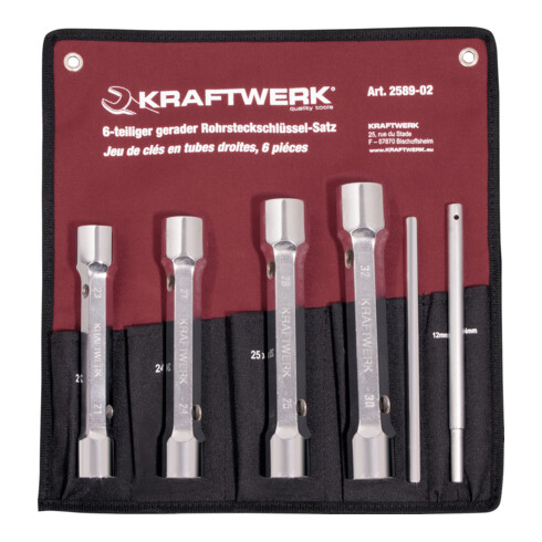 Kraftwerk Jeu de clés à douille 21-32 mm avec broches, 6 pièces.