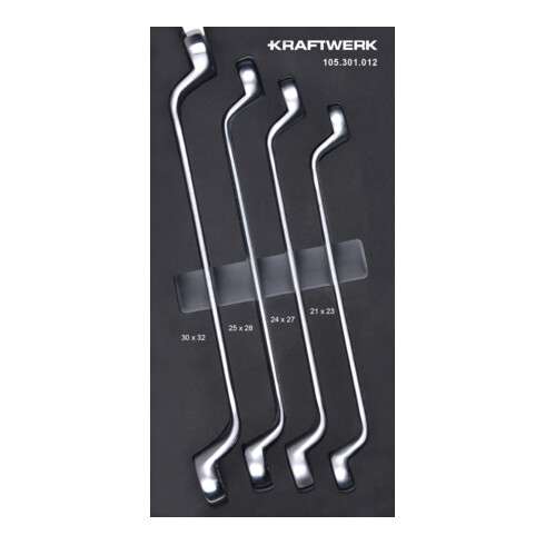 Kraftwerk Jeu de clés à douille coudées 4 pièces 20x40 insert