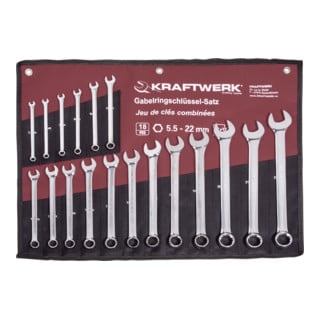 Kraftwerk Jeu de clés à fourche 5,5 - 22 mm 18 pièces