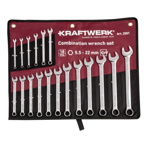 Kraftwerk Jeu de clés à fourche 5,5-22 mm 18 - pièces