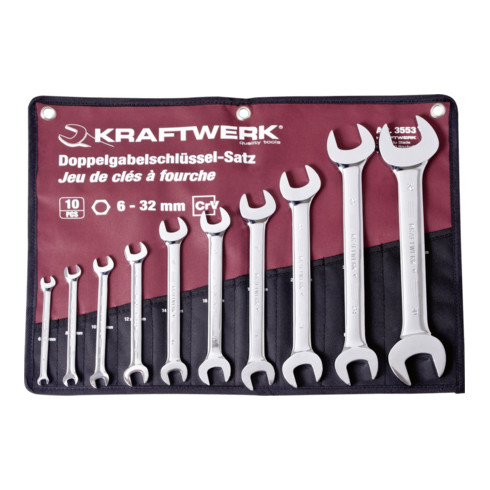 Kraftwerk Jeu de clés à fourche doubles 6-32 mm 10 pièces