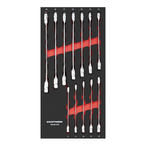 Kraftwerk Jeu de clés à molette à cliquet 12 pièces 20x40 insert