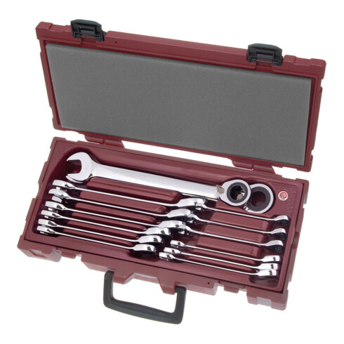 Kraftwerk Jeu de clés à molette à cliquet, interchangeable dans la mallette CLICKRAFT COMPLETO, 14 pièces.