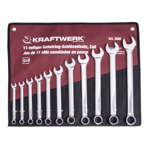 Kraftwerk Jeu de clés mixtes 3/8"-1" 11 pcs.