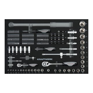Kraftwerk Jeu de douilles 1/4" 1/2" 164 pièces