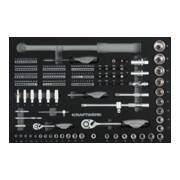Kraftwerk Jeu de douilles 1/4" 1/2" 164 pièces