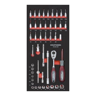 Kraftwerk Jeu de douilles 1/4" 46 pièces 20x40 insert