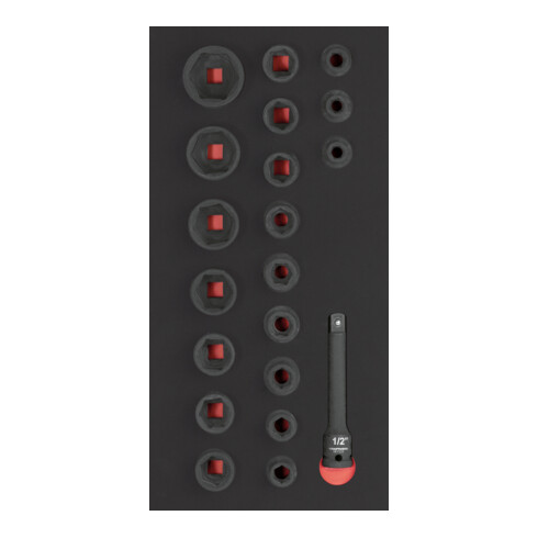 Kraftwerk Jeu de douilles à chocs 1/2" 20 pièces 20x40 insert