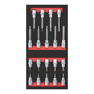 Kraftwerk Jeu de douilles à cliquet 1/2" 19 pièces 20x40 insert