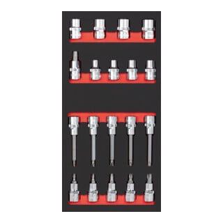 Kraftwerk Jeu de douilles à cliquet 1/2" TX 19 pièces 20x40 insert