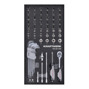 Kraftwerk Jeu de douilles à cliquet 1/4" 63 pièces 20x40 insert