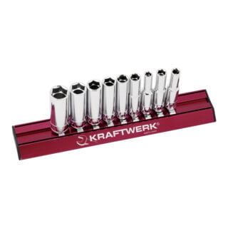 Kraftwerk Jeu de douilles à cliquet long MAGALU 1/4", 9 pièces
