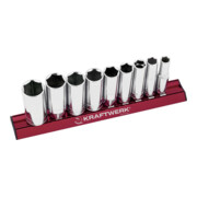 Kraftwerk Jeu de douilles à cliquet long MAGALU 3/8", 9 pièces