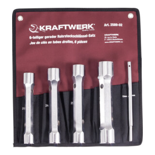 Kraftwerk Jeu de douilles à rochet 21-32 mm avec broche, 6 pièces.
