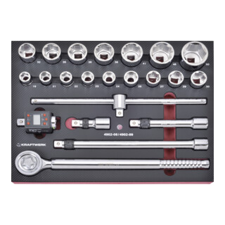 Kraftwerk Jeu de douilles EVA 3/4"+4081-341, 21 pièces.