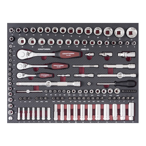 Kraftwerk Jeu de douilles EVA avec Ergokraft, 125 pièces