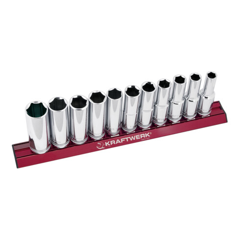 Kraftwerk Jeu de douilles longues MAGALU 1/2", 11 pièces