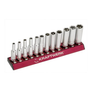 Kraftwerk Jeu de douilles longues MagAlu 1/4" 12 pièces
