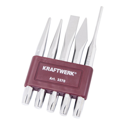 Kraftwerk Jeu de poinçons à chisel et à goupille, 5 pièces.