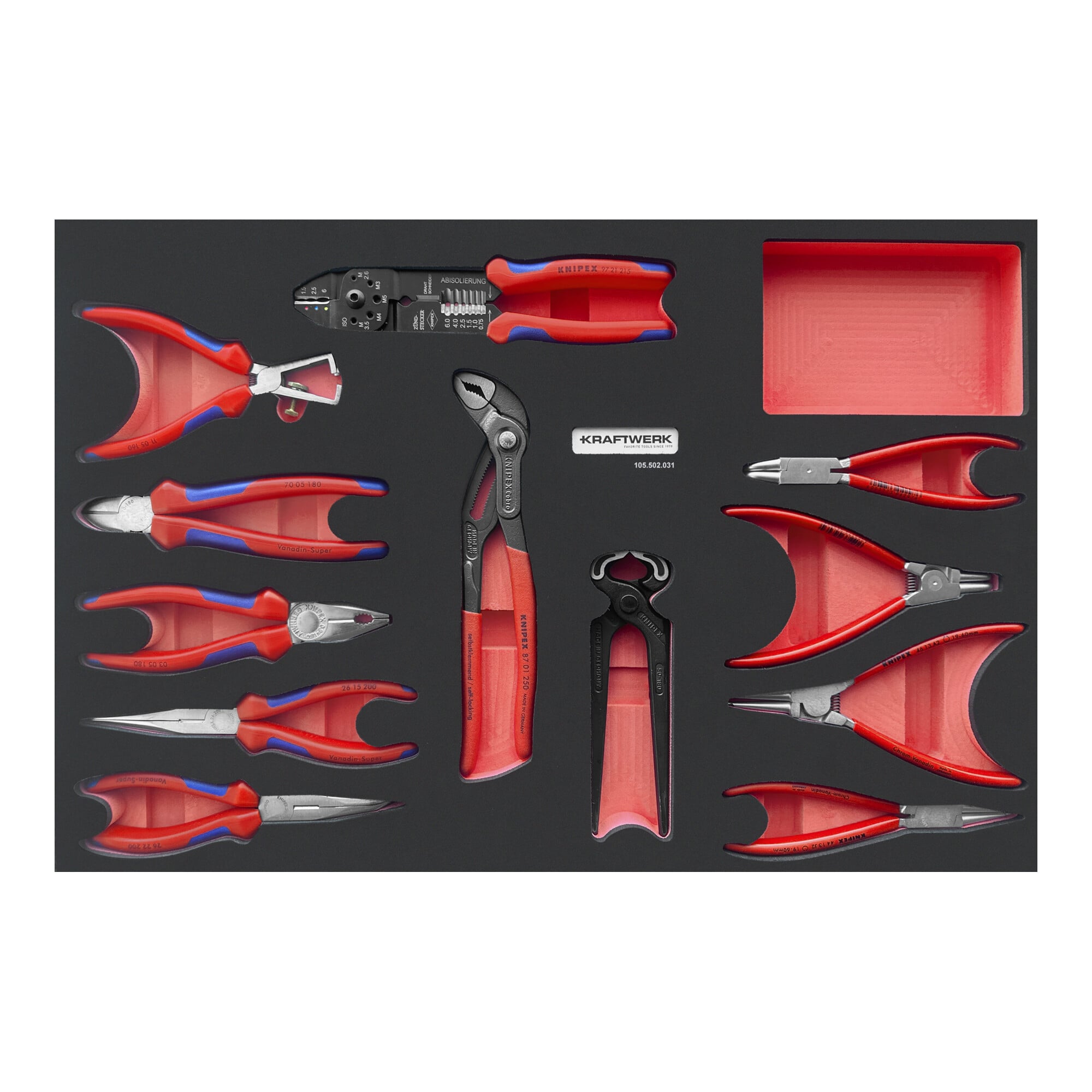 Kraftwerk KNIPEX EVA3 Zangen-Satz 12-tlg. 60x40 cm