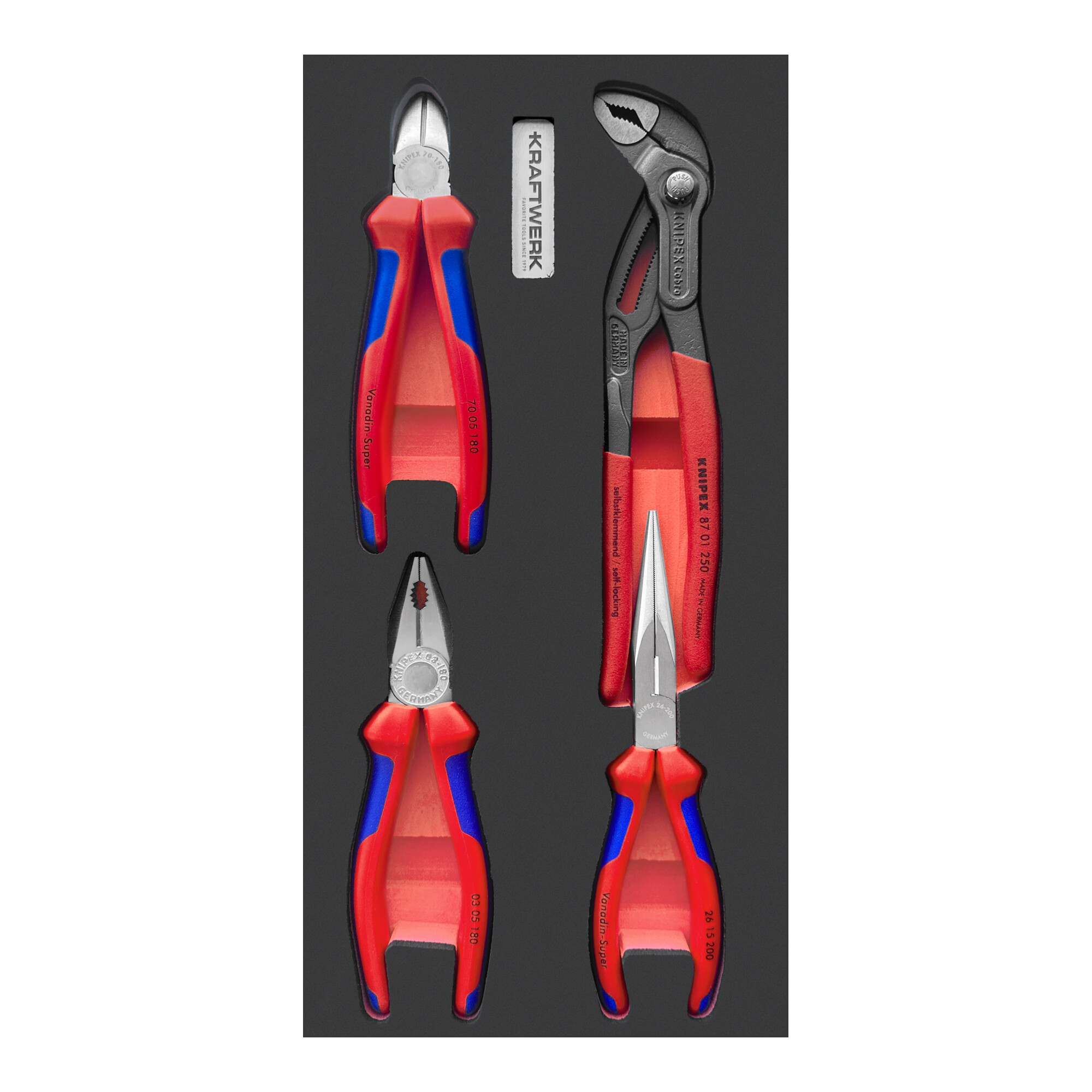 Kraftwerk KNIPEX EVA3 Zangen-Satz 4-tlg. 20x40 cm Einlage