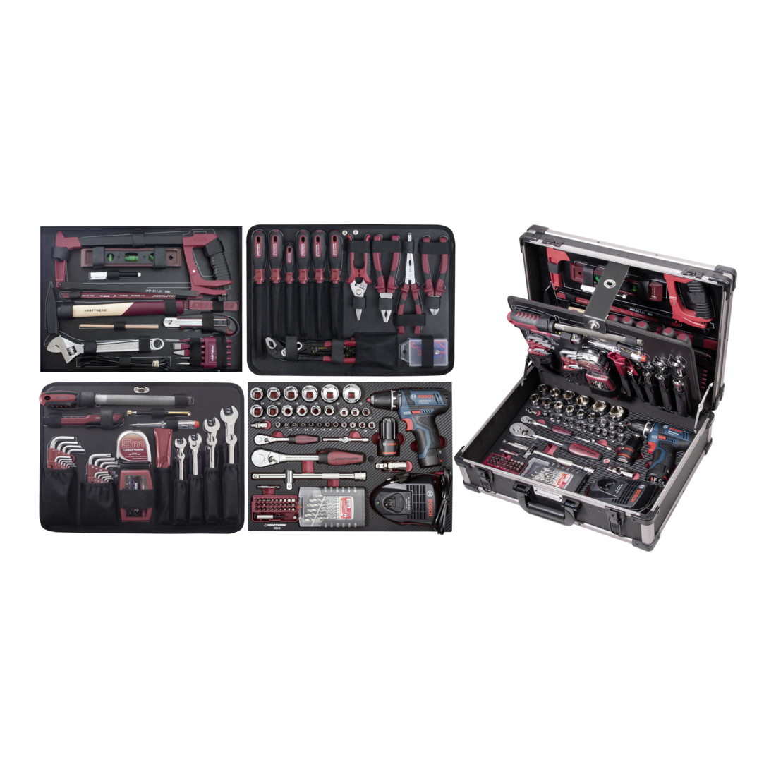 Kraftwerk Kraftwerk 3949 Mallette AluPro avec tournevis sans fil BOSCH 264 pcs.