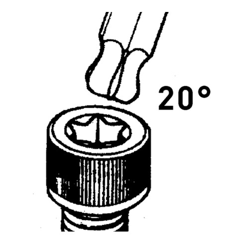 Kraftwerk Kugel TX-Winkelschlüssel poliert T15