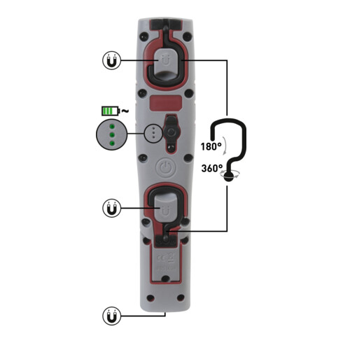 Kraftwerk Lampe de poche LED Inspection 700, rechargeable