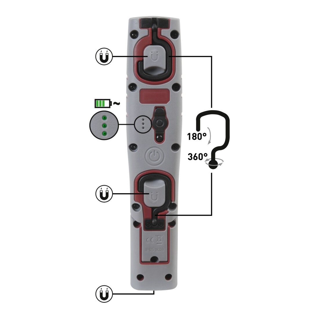 Kraftwerk Lampe de poche LED Inspection 700, rechargeable