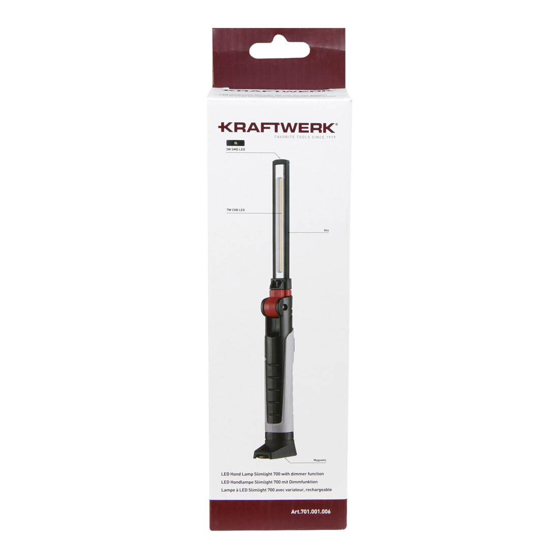 Kraftwerk Lampe de poche LED Slimlight 700 avec fonction dimmable