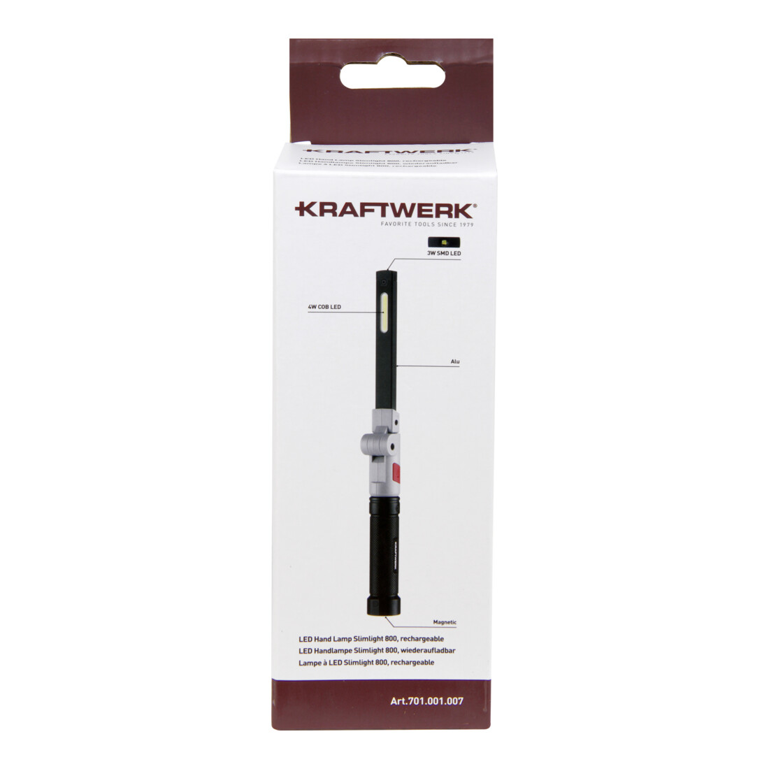Kraftwerk Lampe de poche LED Slimlight 800, rechargeable