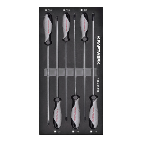 Kraftwerk Lange Schraubendreher TX 6-tlg. 20x40 Einlage