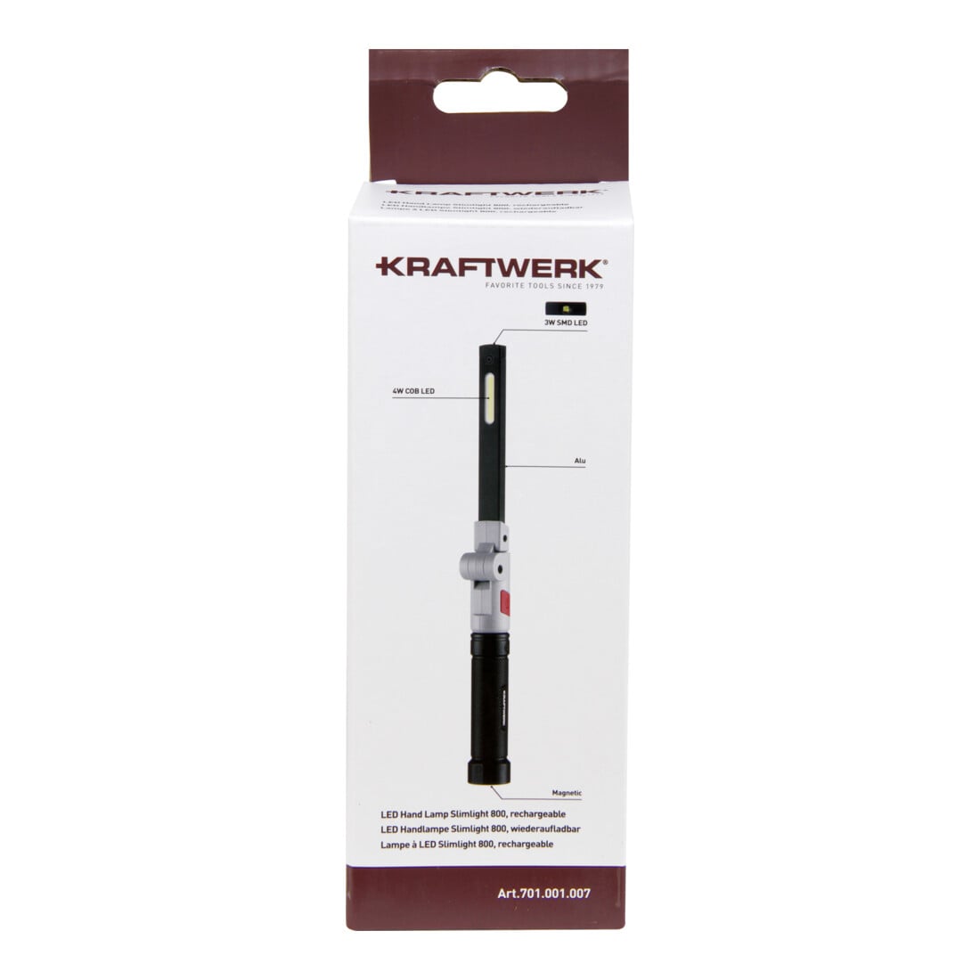 Kraftwerk LED Handlampe Slimlight 800, wiederaufladbar