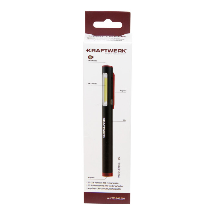 Kraftwerk LED Stiftlampe COB 300, wiederaufladbar