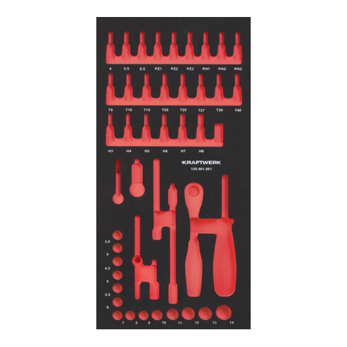 Kraftwerk Leere PRO LINE EVA Einlage für Art. 105.401.001, 20x40 cm