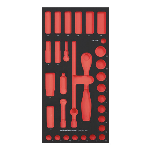 Kraftwerk Leere PRO LINE EVA Einlage für Art. 105.401.002, 20x40 cm