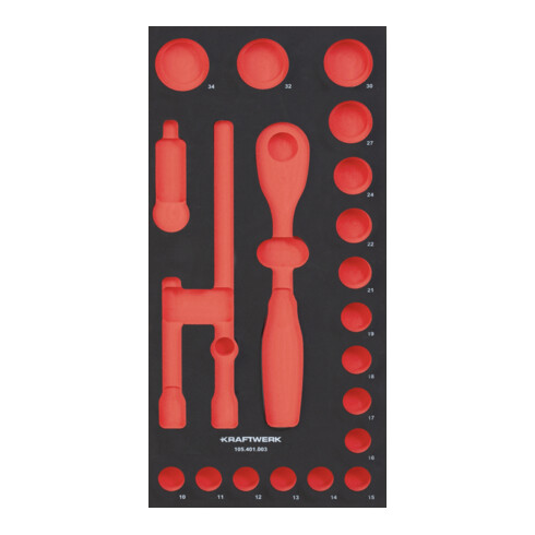 Kraftwerk Leere PRO LINE EVA Einlage für Art. 105.401.003, 20x40 cm