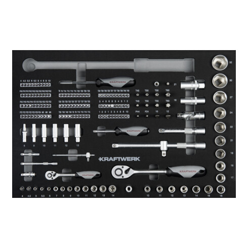 Kraftwerk LT700 Chariot d'atelier, 7 tiroirs, BASIC, anthracite, 259 pcs.