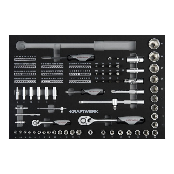Kraftwerk LT700 Chariot d'atelier, 7 tiroirs, BASIC, anthracite, 259 pcs.
