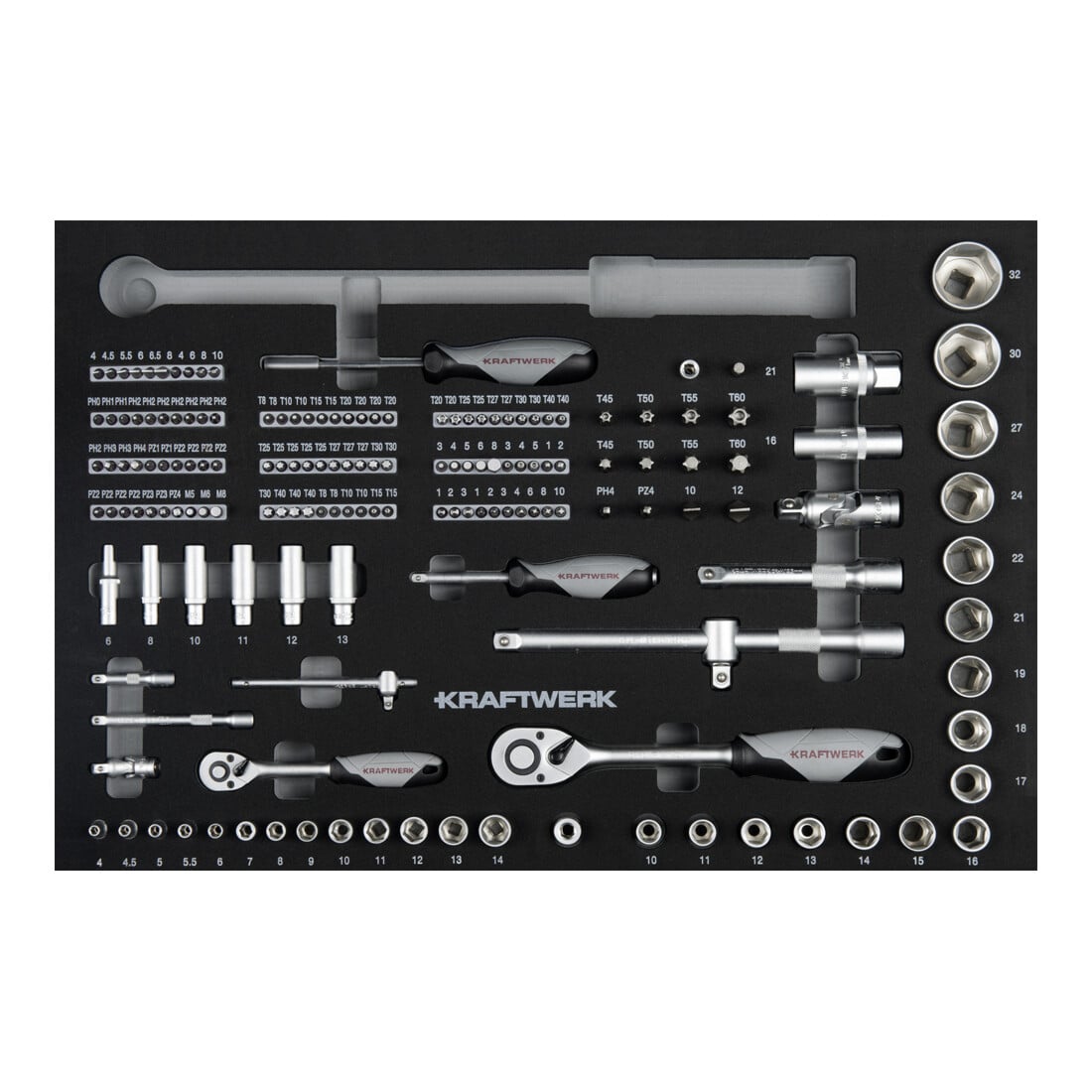 Kraftwerk LT700 Chariot d'atelier, 7 tiroirs, BASIC, anthracite, 259 pcs.