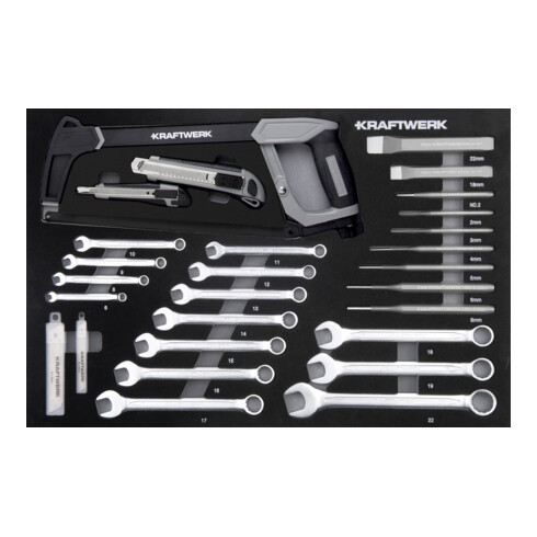 Kraftwerk LT700 Chariot d'atelier, 7 tiroirs, BASIC, anthracite, 259 pcs.