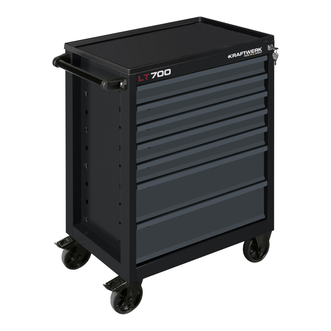 Kraftwerk LT700 Chariot d'atelier, 7 tiroirs, BASIC, anthracite, 259 pcs.